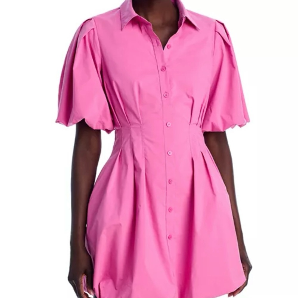 Jonathan Simkhai Pink Cleo Poplin Balloon Dress